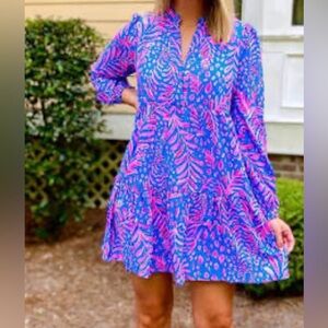 Lilly Pulitzer Winona Stretch Swing Dress Women's XS OVERSIZED Vacation Tropical